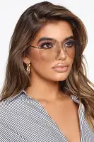 Clear Rimless Slight Grey Tint Aviator Frame
