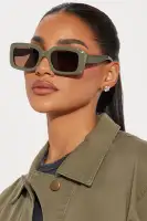 Rectangle Color Lens Plastic Frame Imported Sunglasses