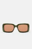 Rectangle Color Lens Plastic Frame Imported Sunglasses(Green,OS)