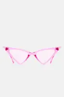 Cat Eye Sunglasses - Pink and Red Color Lens Plastic Frame(Pink,OS)