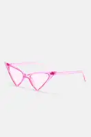Cat Eye Sunglasses - Pink and Red Color Lens Plastic Frame(Pink,OS)