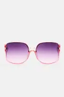 Pink Square Plastic Frame Sunglasses(Pink,OS)