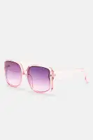 Pink Square Plastic Frame Sunglasses(Pink,OS)