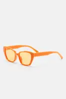 Cat Eye Orange Plastic Frame Sunglasses with Color Lens(Orange,OS)