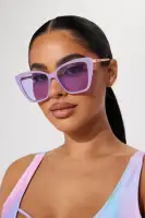 Purple Cat Eye Plastic Chain Temple Glasses