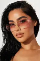 Colorful Rimless Square Frame with Color Lens and Nose Pad Detail