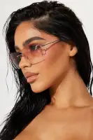 Colorful Rimless Square Frame with Color Lens and Nose Pad Detail(Pink,OS)