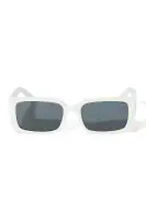 Square Gradient Green & White Plastic Eyewear(White,OS)