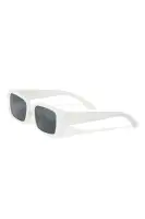 Square Gradient Green & White Plastic Eyewear(White,OS)