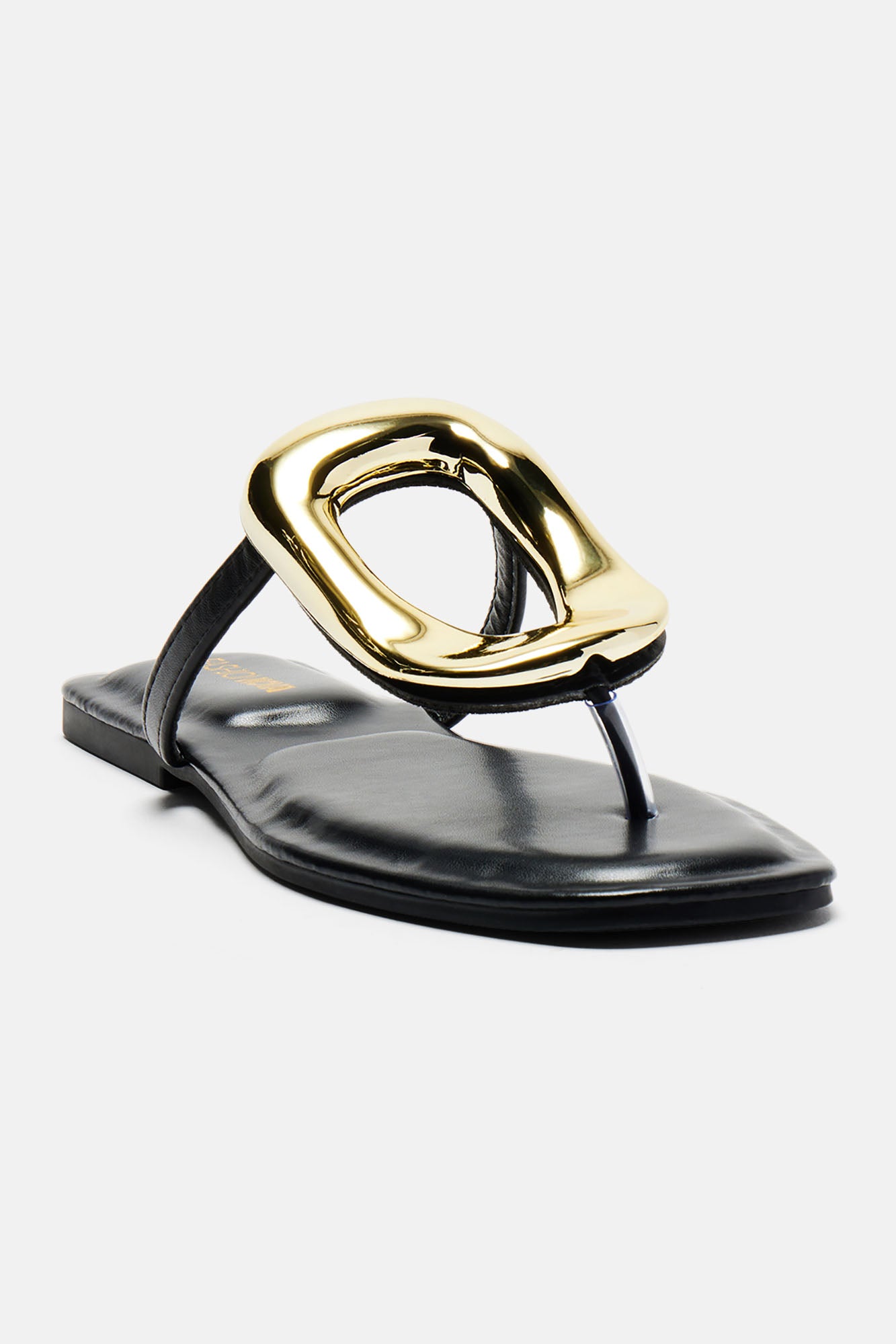Elegant Black Square-Toe Flat Sandals – Imported Comfort & Style