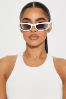Multi-Color Round Plastic Sunglasses with Temple Details