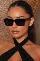 Black Square Clear Plastic Standard Lens Eyewear