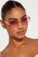 Square Frame Color Lens Ombre Detail Metal Temple Imported Sunglasses