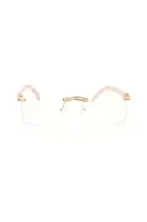 Clear Rimless Frames with Gold Trim Detail Metal(Clear,OS)