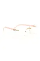 Clear Rimless Frames with Gold Trim Detail Metal(Clear,OS)