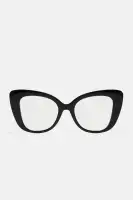 Cat Eye Sunglasses - Plastic Frame, Blue Light Lens, Black(Black,OS)