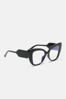 Cat Eye Sunglasses - Plastic Frame, Blue Light Lens, Black(Black,OS)