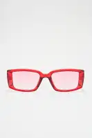 Red & Pink Square Plastic Frame Color Lens(Red,OS)
