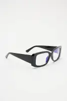 Square Frame Plastic Blue Light Lens Imported Glasses(Black,OS)
