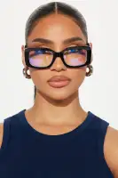 Square Frame Plastic Blue Light Lens Imported Glasses