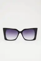 Black & Red Cat Eye Sunglasses with Plastic Frame(Black,OS)