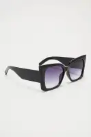 Black & Red Cat Eye Sunglasses with Plastic Frame(Black,OS)