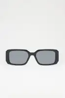 Black Square Plastic Standard Fit Glasses(Black,OS)
