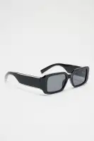 Black Square Plastic Standard Fit Glasses(Black,OS)