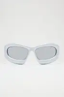 Silver Shield Frame Mirror Lens Plastic(Silver,OS)
