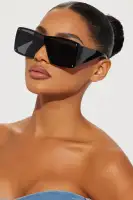 Black Shield Sunglasses with Plastic Frame