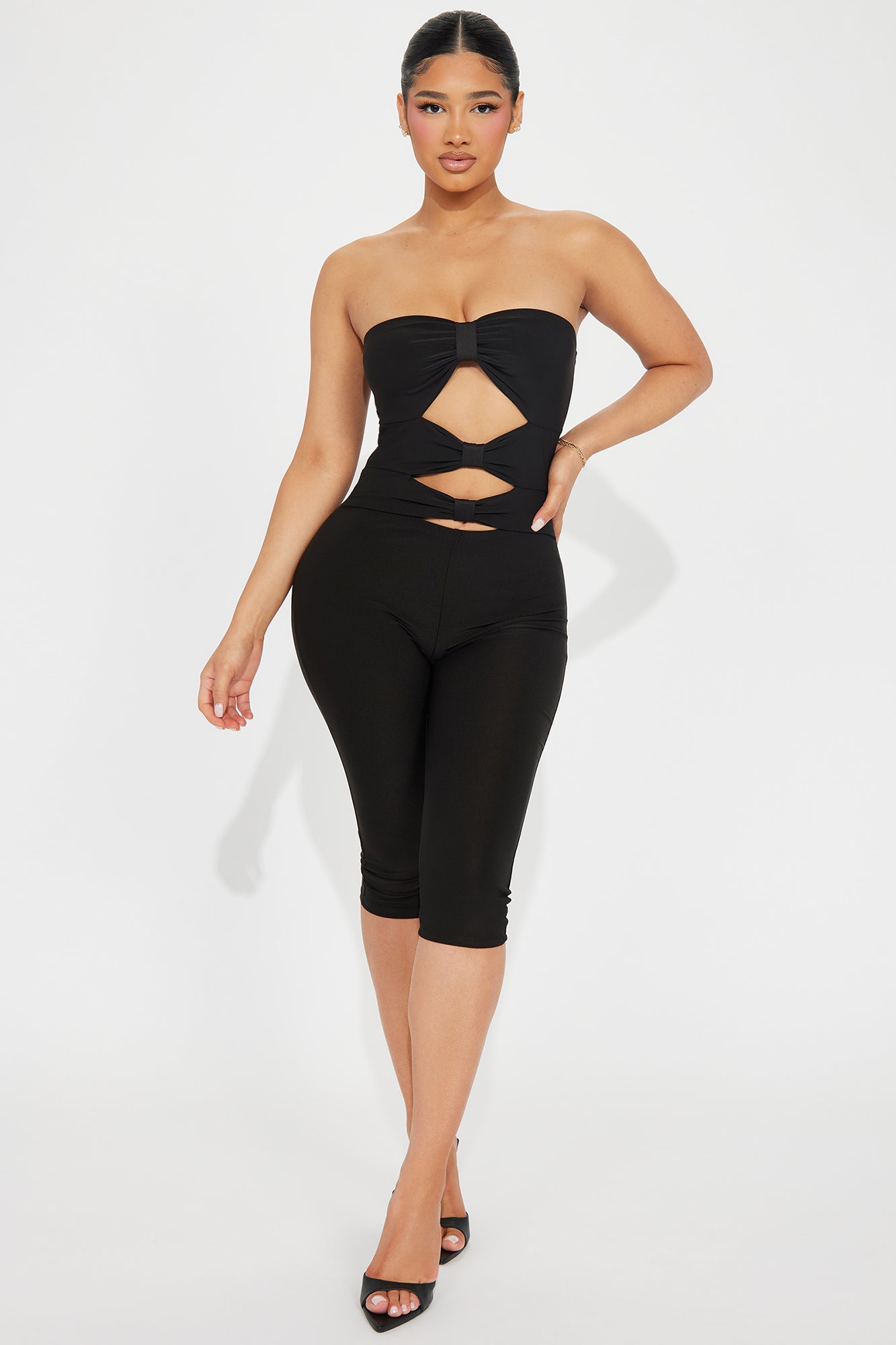 Active Sleeveless Jumpsuit with Cut-Out Back & Flare Bottom