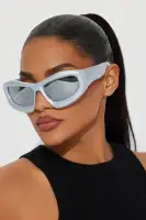 Silver Shield Frame Mirror Lens Plastic