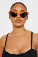 Rhinestone Hardware Detail Drop Earrings Post Back Closure(Orange,OS)