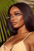 Clear Rimless Frames with Gold Trim Detail Metal(Clear,OS)