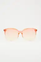 Orange Gradient Round Plastic Sunglasses(Orange/combo,OS)