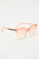 Orange Gradient Round Plastic Sunglasses(Orange/combo,OS)