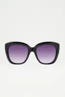 Black Cat Eye Plastic Frame Sunglasses with Standard Lens(Black,OS)