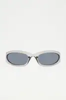 Grey Standard Frame Plastic Lens Glasses(Grey,OS)