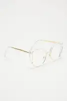 Cat Eye Plastic Frame Clear Lens Imported Eyeglasses(Clear,OS)