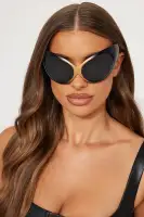 Shield Frame Mirror Lens Plastic (Black/Gold)
