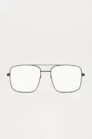 Black Aviator Metal Frame Sunglasses with Blue Light Lens(Black,OS)