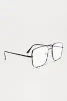 Black Aviator Metal Frame Sunglasses with Blue Light Lens(Black,OS)