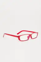 Square Frame Plastic Frame Blue Light Lens Imported Eyewear(Red,OS)