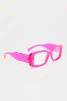 Pink Square Frame Blue Light Blocking Plastic Sunglasses(Pink,OS)