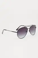 Aviator Metal Frame Glasses - Black & Brown(Black,OS)