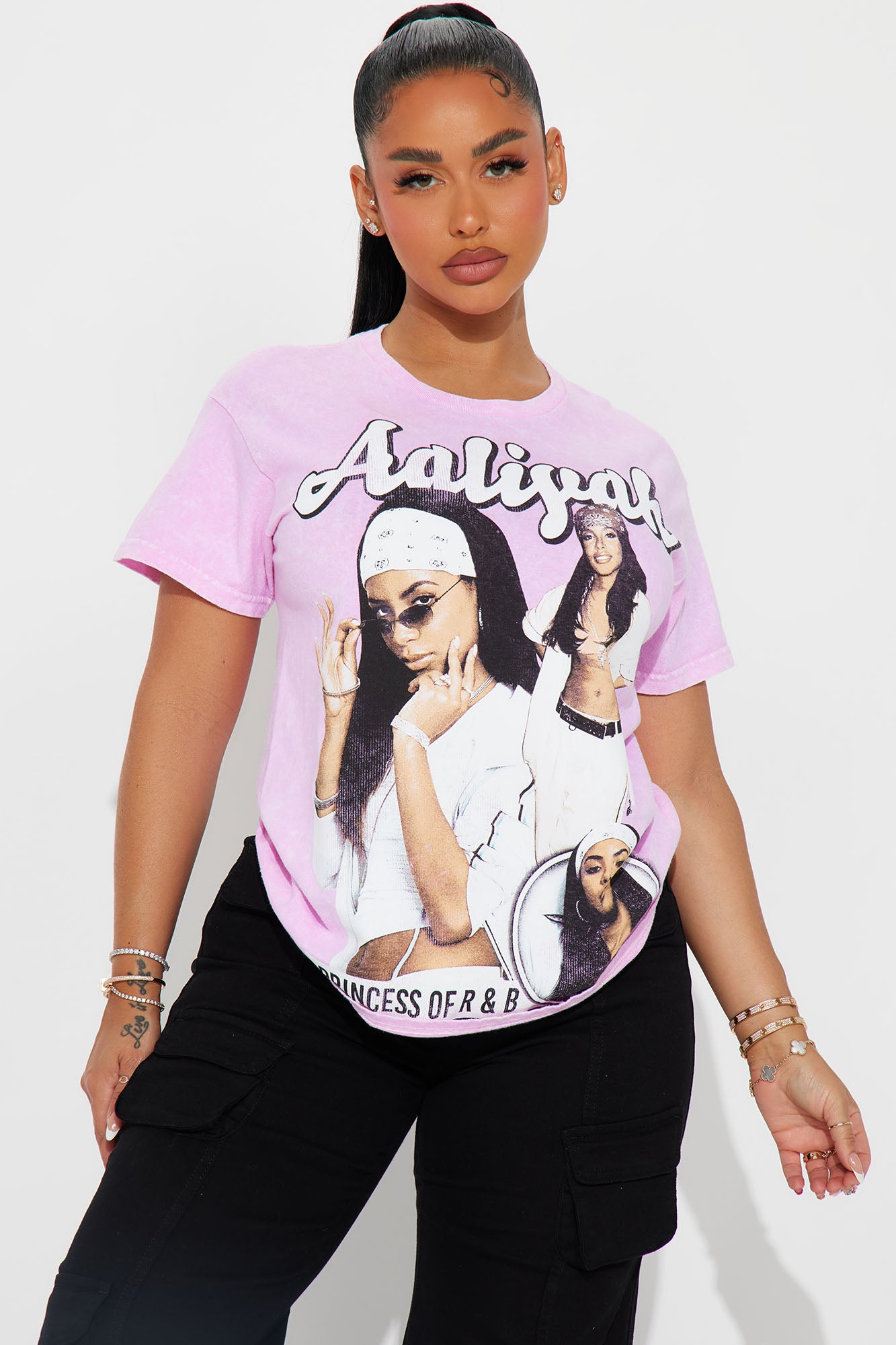 Pink Cotton Crew Neck Short Sleeve T-Shirt - Unique Screen Print Design
