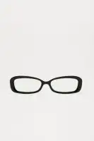 Square Frame Plastic Blue Light Lens Imported Eyeglasses(Black,OS)