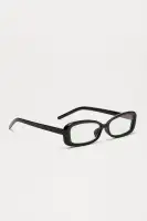 Square Frame Plastic Blue Light Lens Imported Eyeglasses(Black,OS)