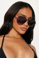 Aviator Metal Frame Glasses - Black & Brown