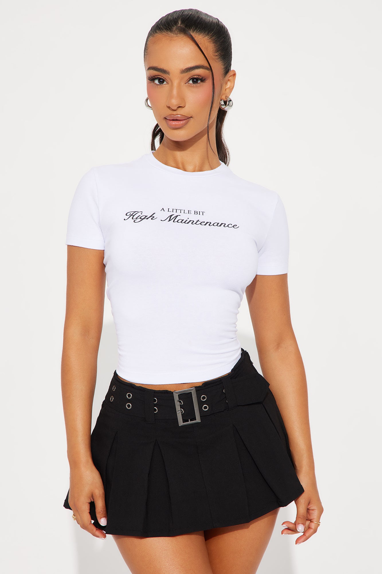 Stylish Crew Neck Short Sleeve Graphic Tee - White/Black & Black/Pink Options - 95% Cotton 5% Spandex - Unique Screen Print Design